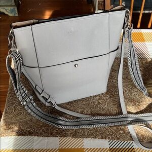 Bromen Bucket Bag Large Gray BOTH Straps NWOT Vegan Leather